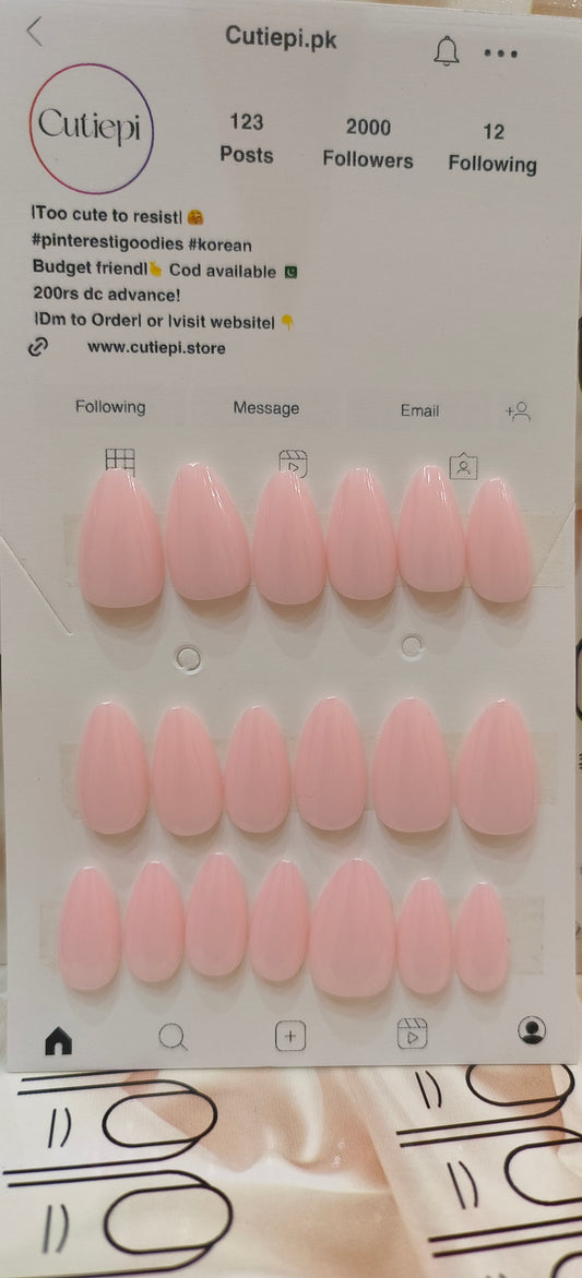 Blush Bloom – 30pcs Short Almond Nail Set with Application Kit