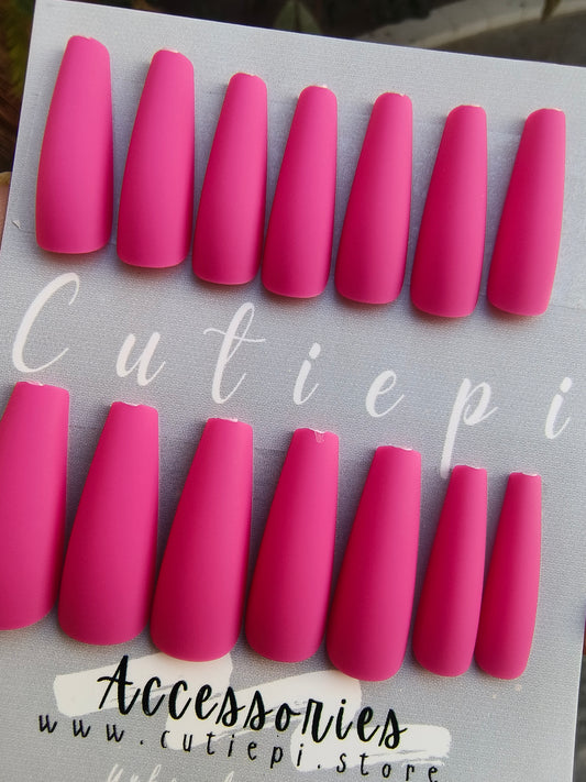Velvet Rose Matte Nail Set – 24pcs with Kit