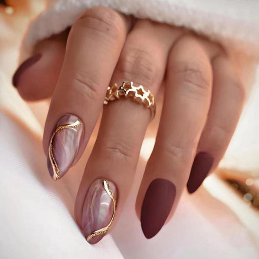 Bridal Red-24pcs Matte Red nails with Application Kit