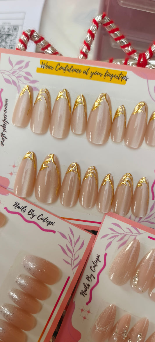 Bridal Luxe- 24pcs Premium Nail set for brides with Application Kit (Luxury Edition)