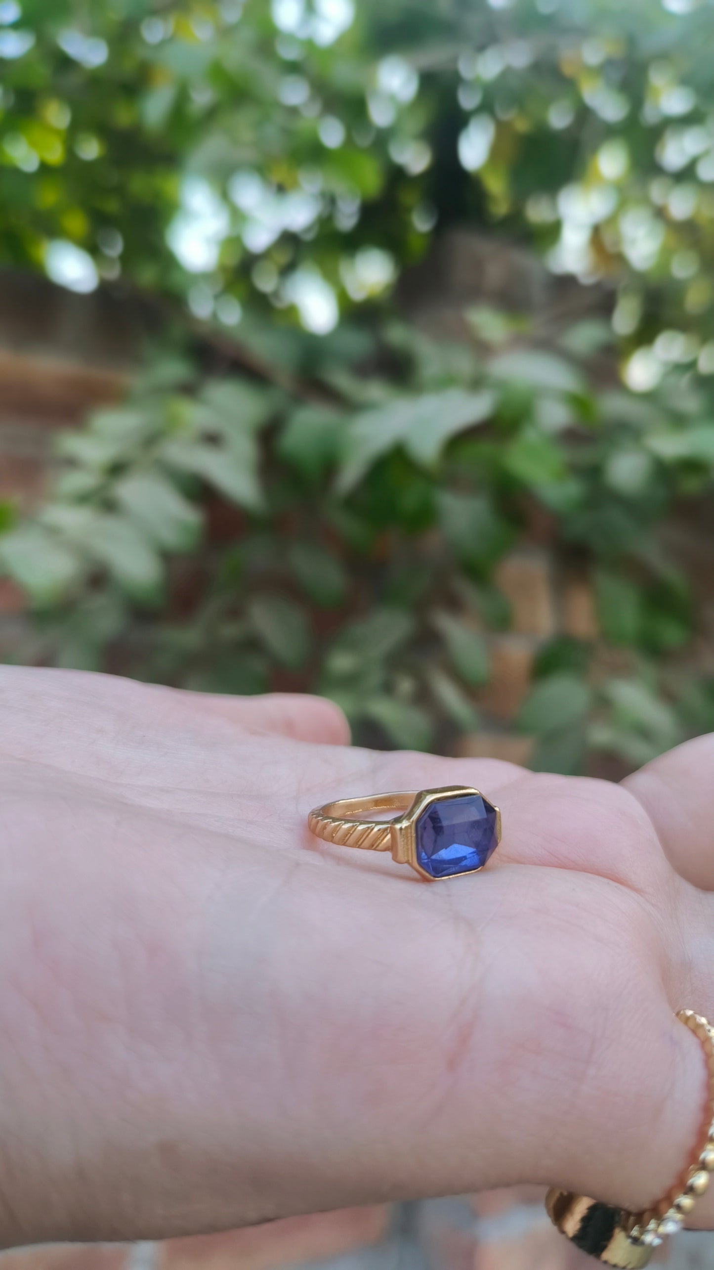 💙 Elegant Blue Rectangular Ring – Chic Statement Jewelry for Women 💍