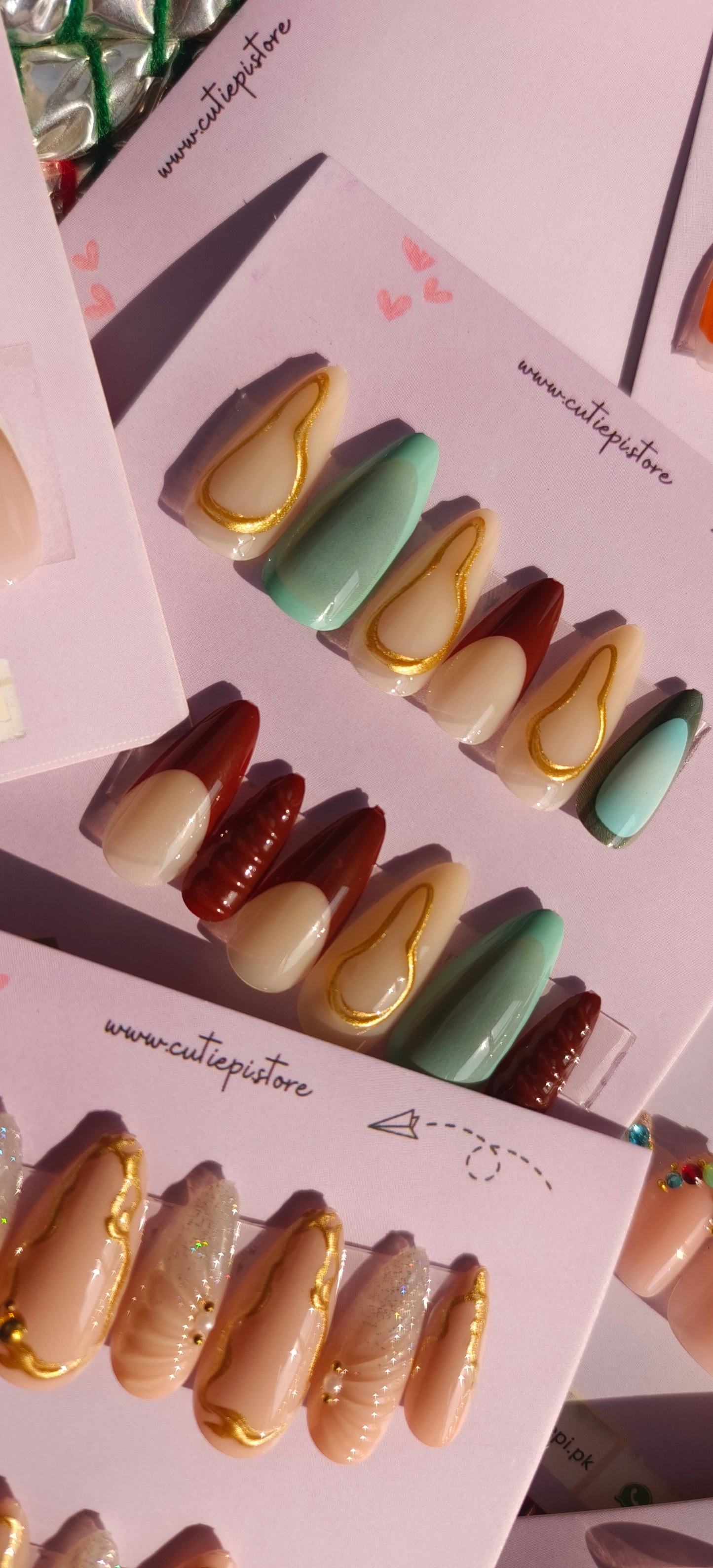 Deal of the Day- Pack of 3 Bridal Nails- Premium Gel based Handmade Nails for Brides