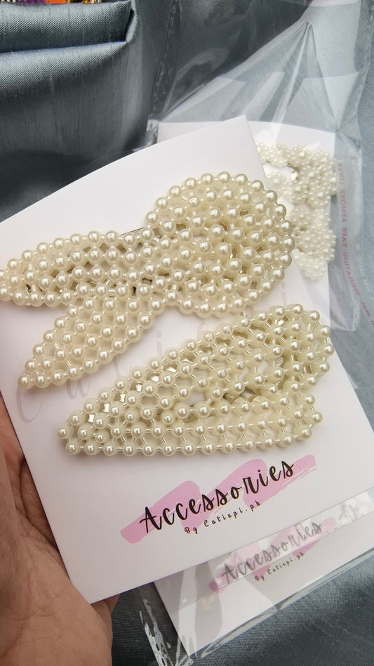 2pcs Vintage Style Imitation Pearl Hair Claw Clips Set