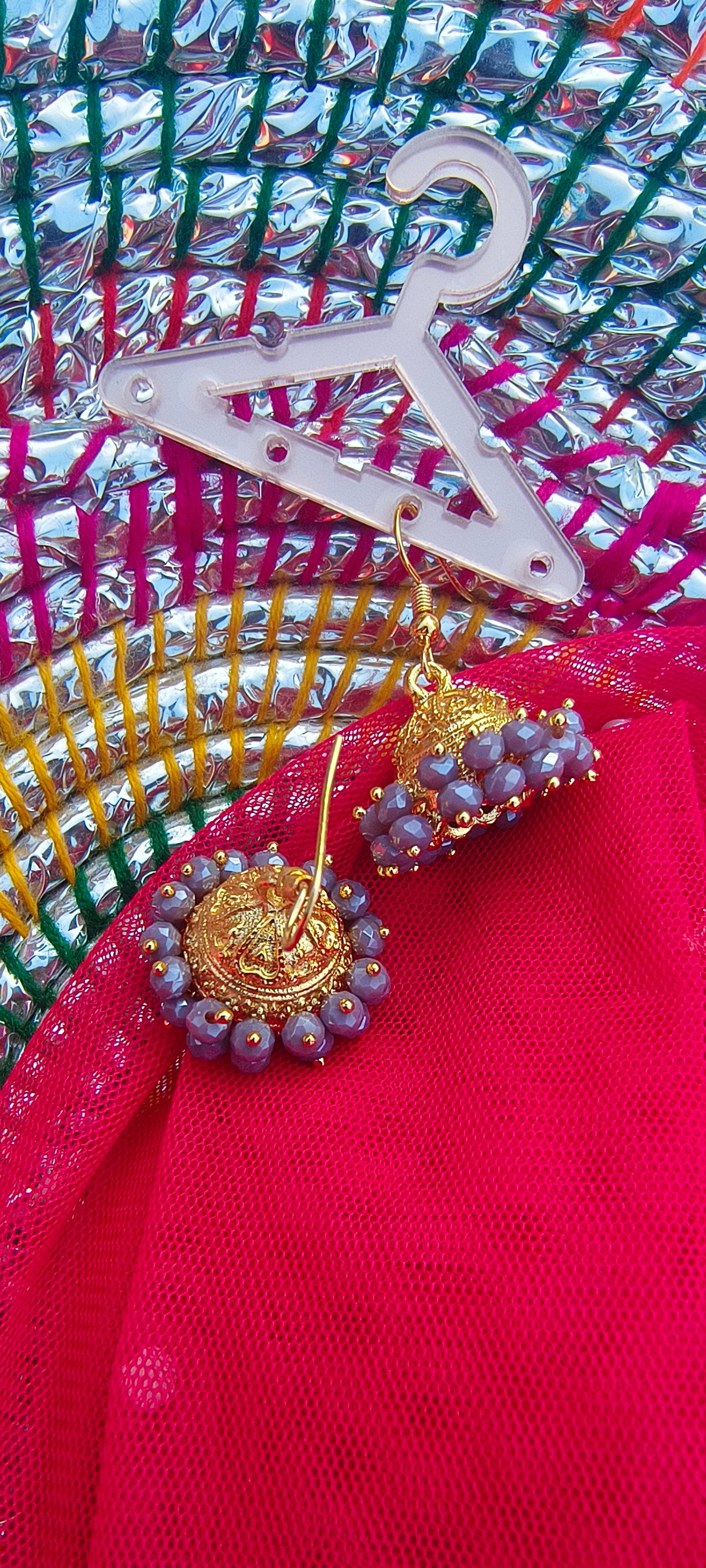 Royal Amethyst Gold Jhumki