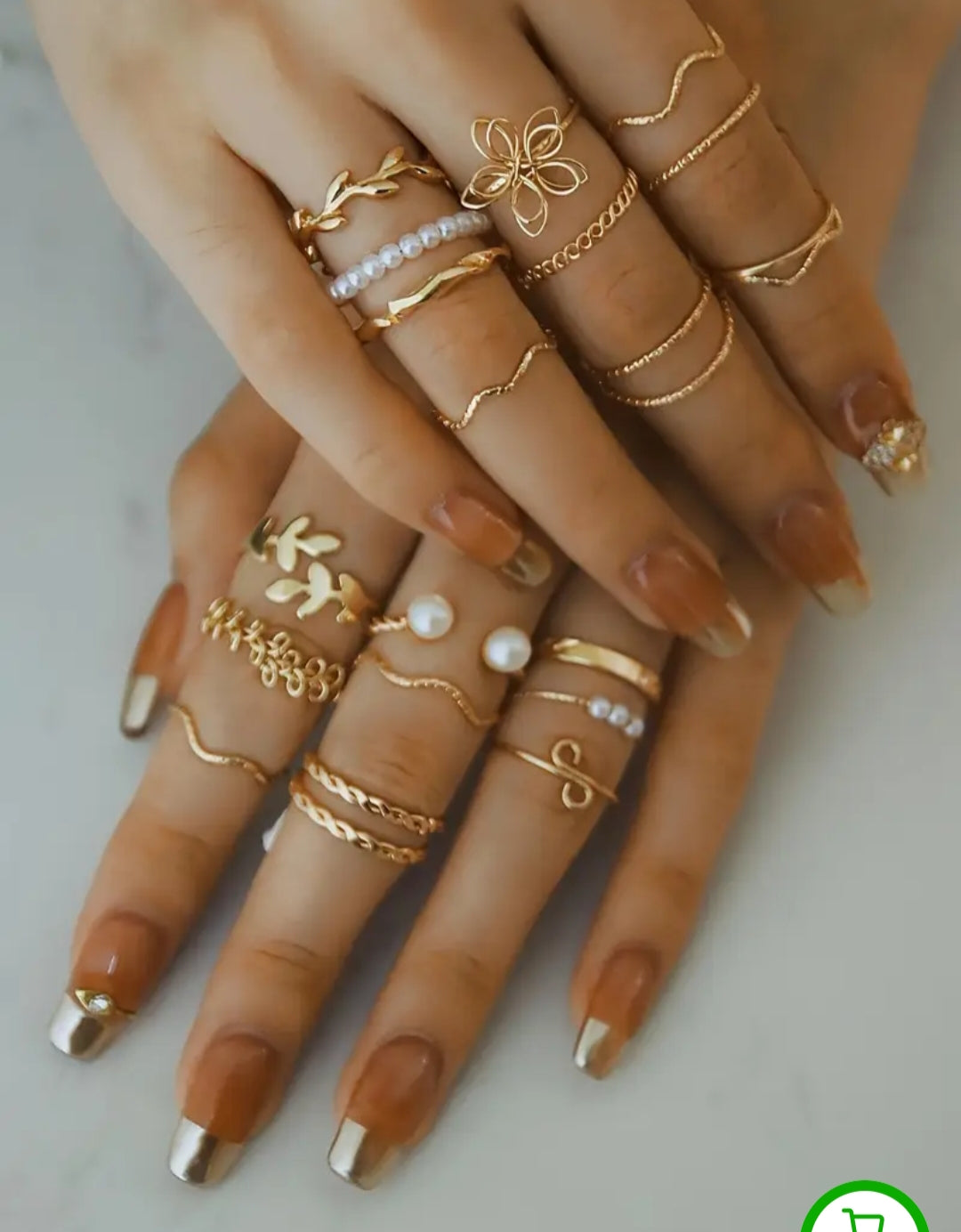 Pack of 5 Gold plated Rings