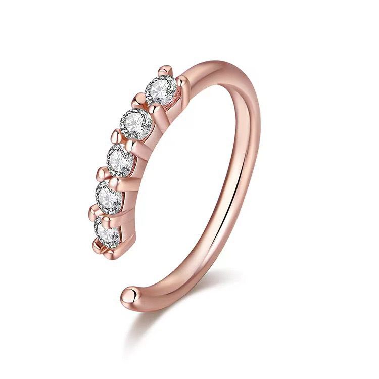 1pc Non-perforated Nose Ring, Anti-allergy & Anti Tarnishing