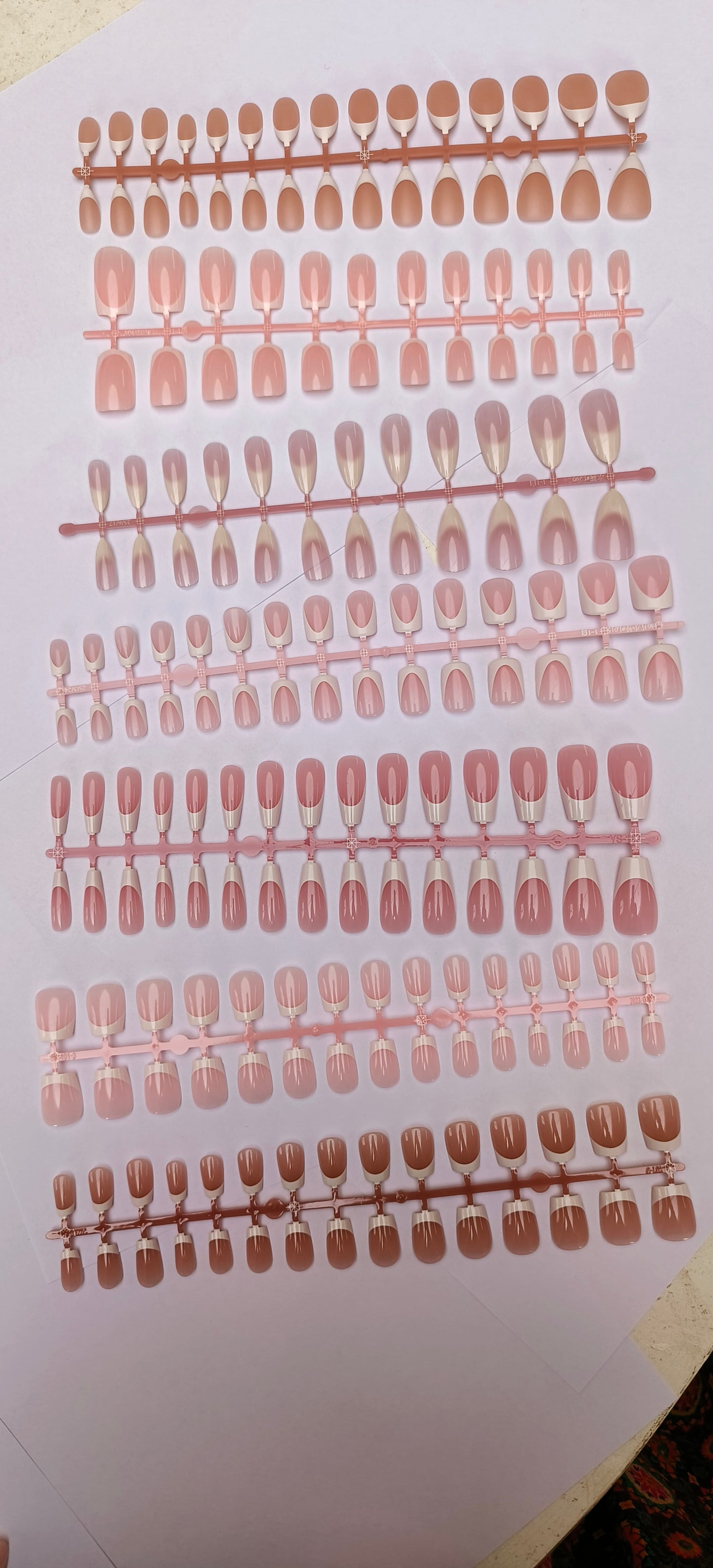 Pack of 3 French Nail sets (Random Styles) Premium Quality With application Kit
