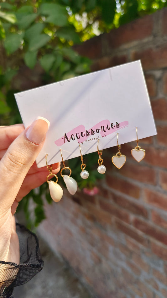 Shell & Heart Earrings – Minimalist & Cute Jewelry for Daily Wear