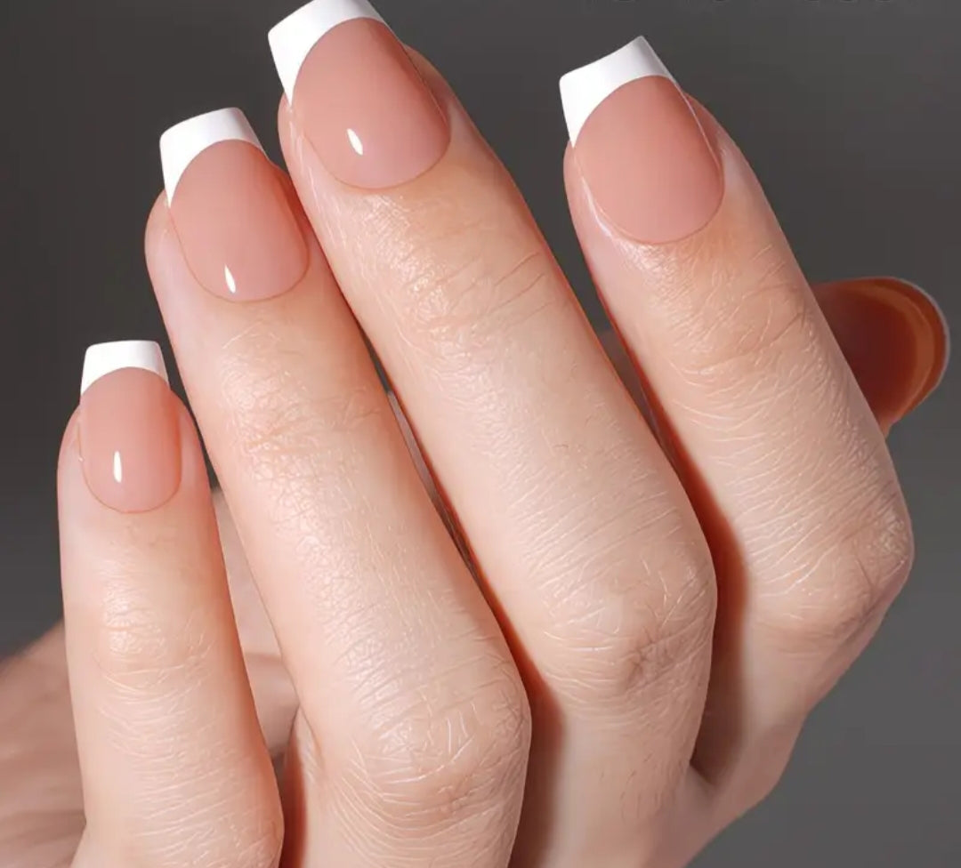 Ombre French-20pcs Premium Gel Nails with Application kit (Best Seller)