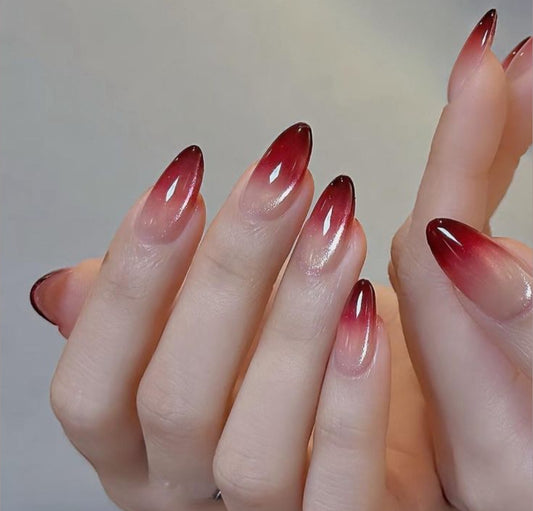 Ruby Noir- Premium Quality Cat eye Nails- 15pcs with application kit