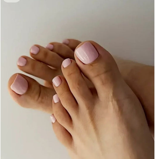 Soft pink toe Nails - 24pcs with Application Kit