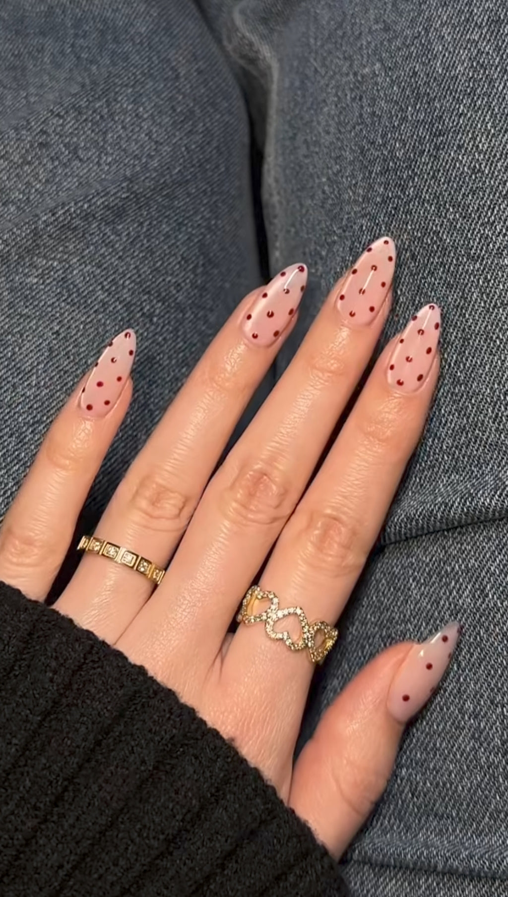 Glass Polka Nails- Premium Cat eye nails with application kit (New Arrival)