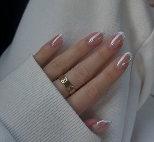 Barbie French - 15pcs Chrome Nails with Application Kit (Best Seller)