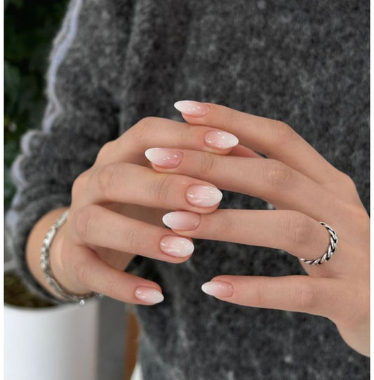 Pink Glam- 24pcs Shiny Mini Nails With Application Kit