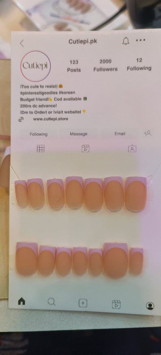 Lavender Veil – 30pcs Nail Set with Application Kit