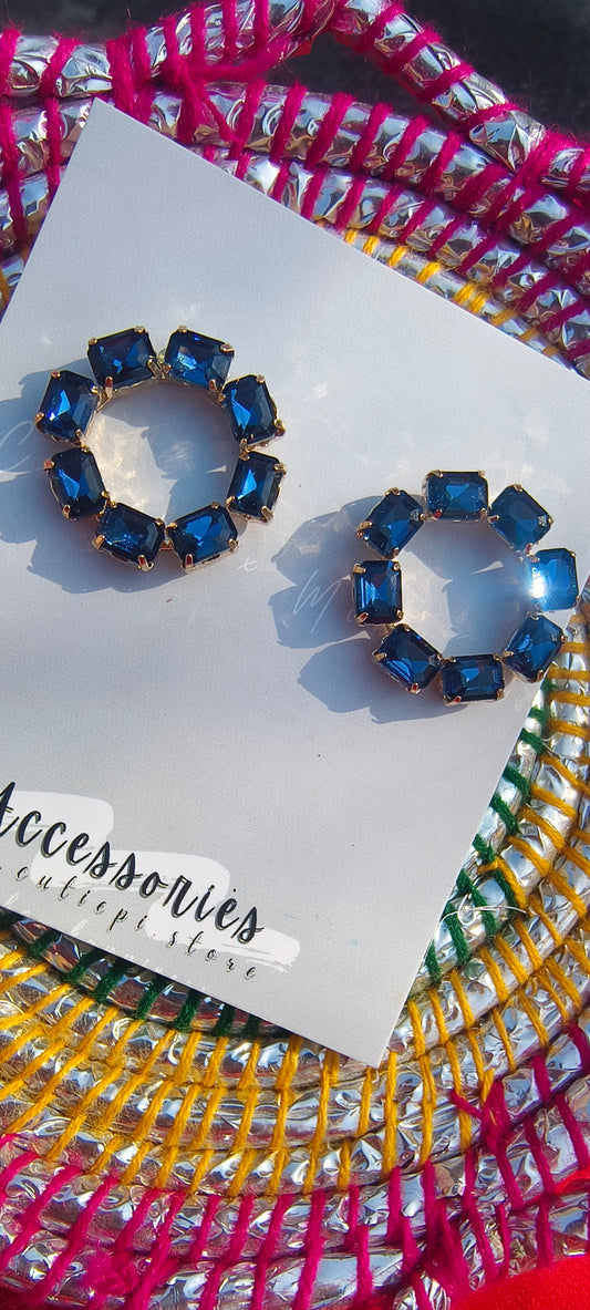 Elegant Blue Hoop Earrings