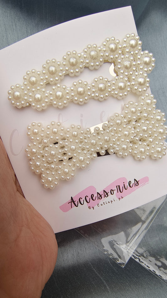 2pcs Vintage Style Imitation Pearl Hair Claw Clips Set