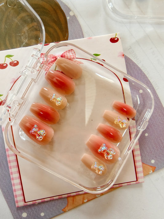 Candy Jar- Handmade 12pcs Nail set with Application kit