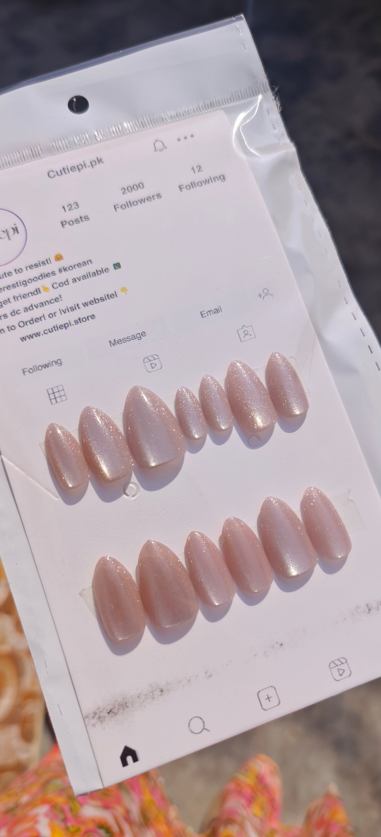 Golden Blush Cat Eye Nails – 24pcs with Kit