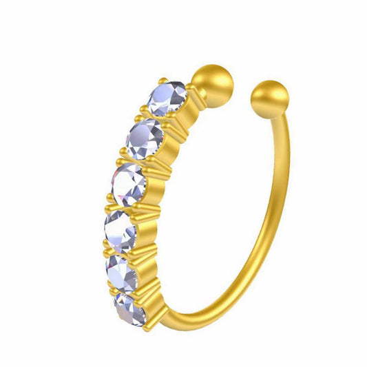 1pc Non-perforated Nose Ring, Anti-allergy & Anti Tarnishing