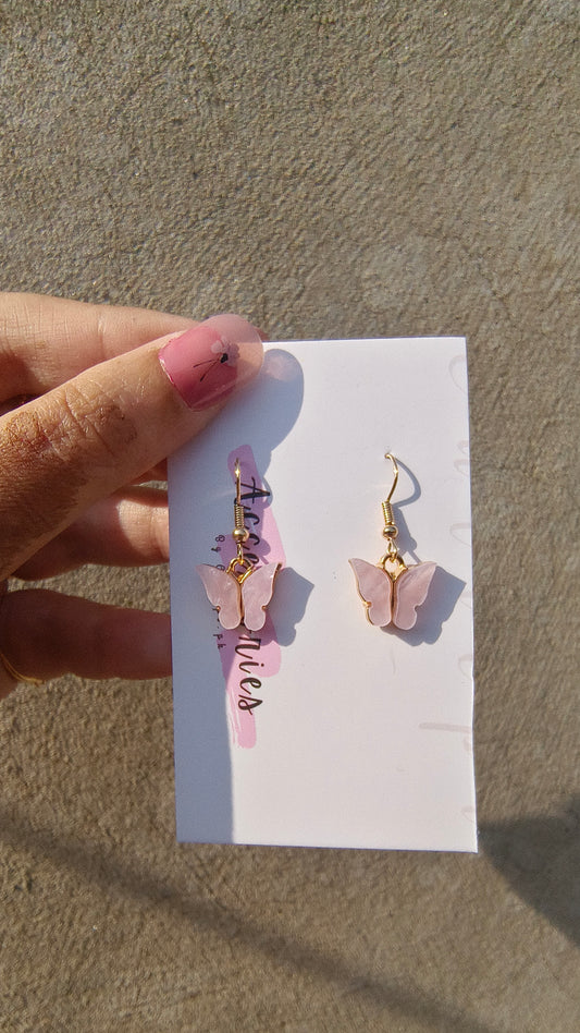 Pink Acrylic Butterfly Earrings – Delicate & Trendy
