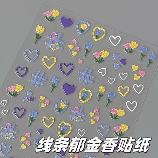 Trendy 3d Nail Art Sheet-Code 004