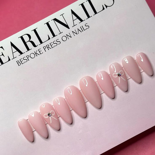 Barbie Pink-24pcs Soft Pink Nails with Application Kit