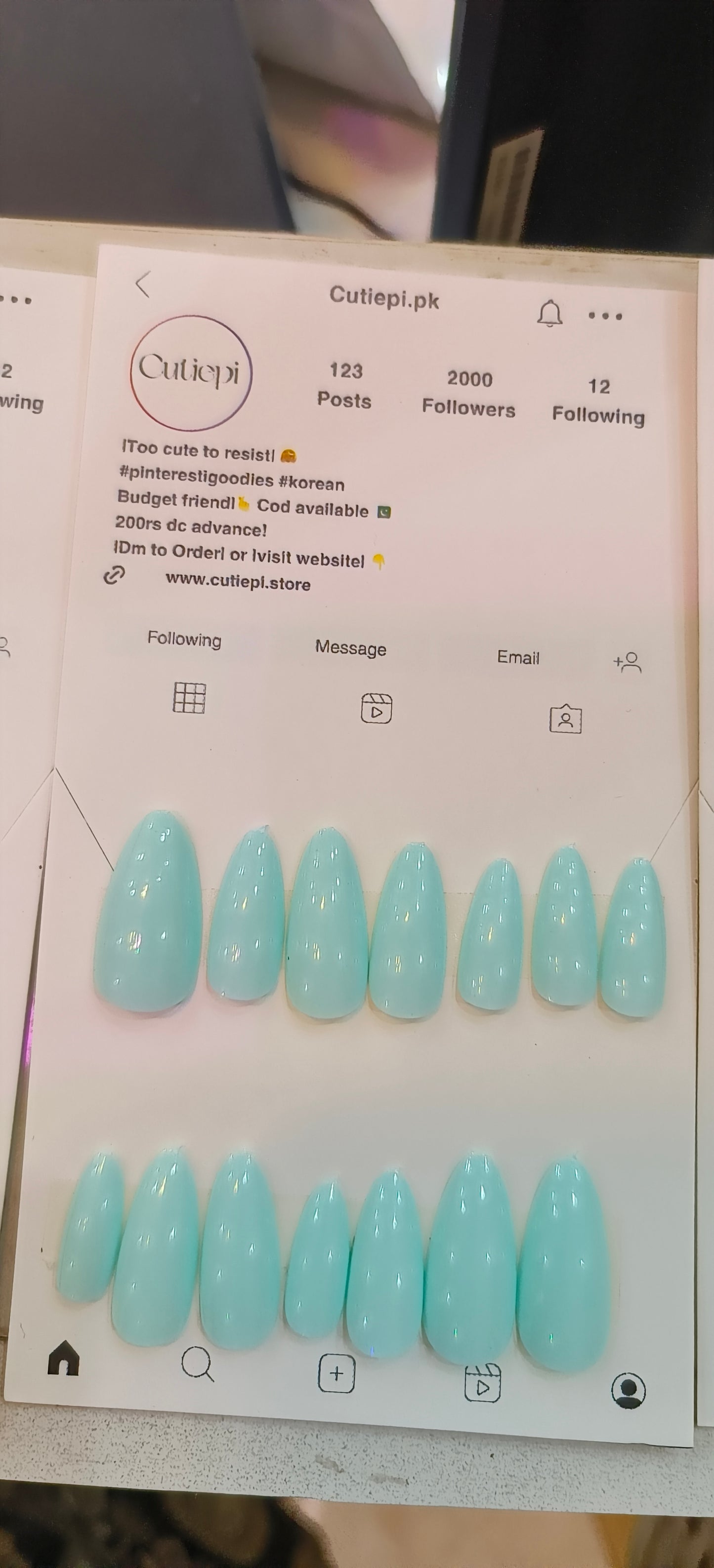 Sky Bliss – 24pcs Nail Set with Application Kit
