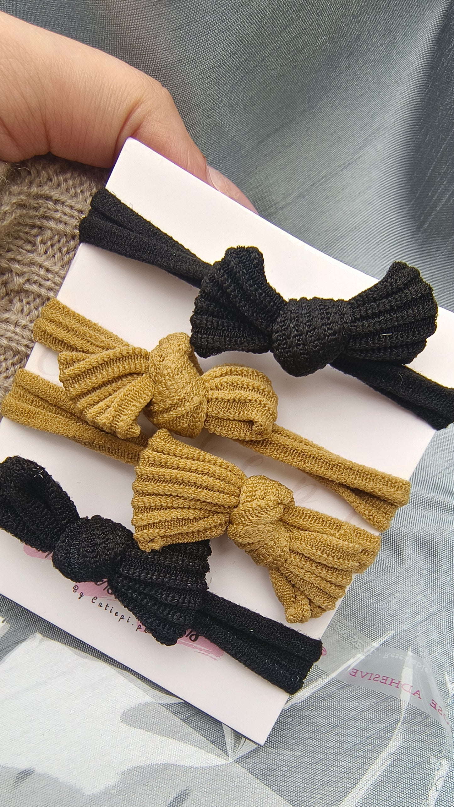 2-Pcs Solid Color Bowknot Hair Bands