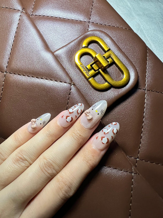 Leopard Nails- 24 pcs Premium Gel Nails with Application kit (Best Seller)