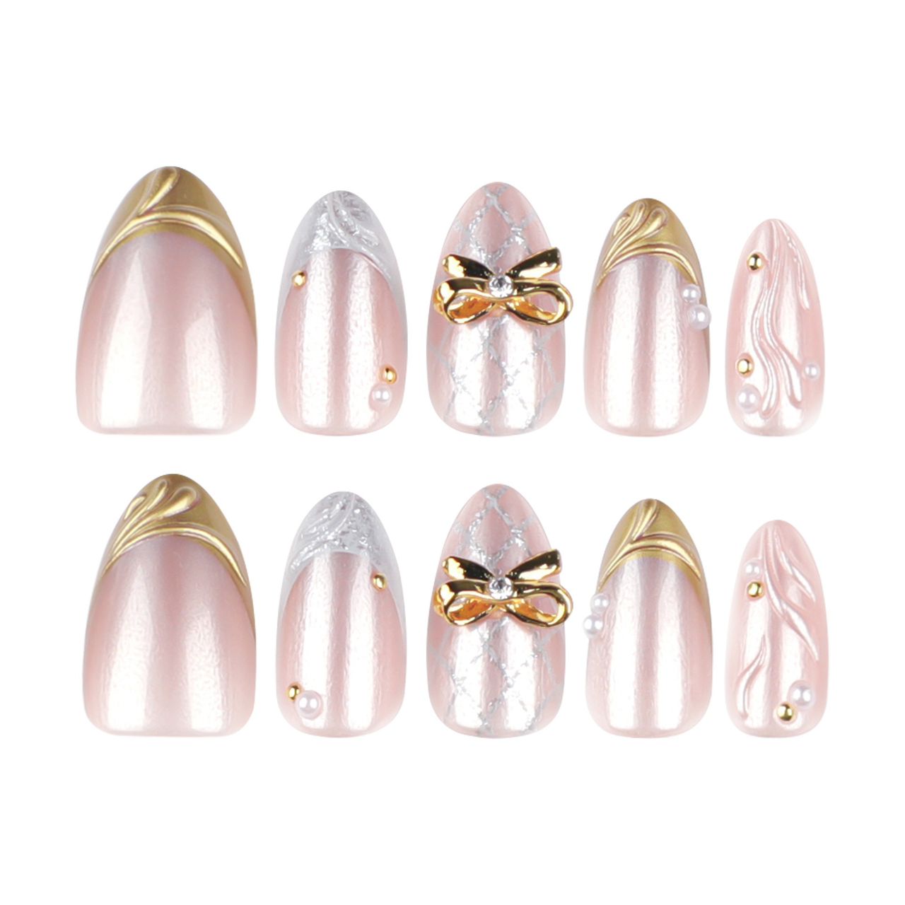 Chrismatic Gold-Handmade 3d Nails with Application Kit (Luxury Edition)