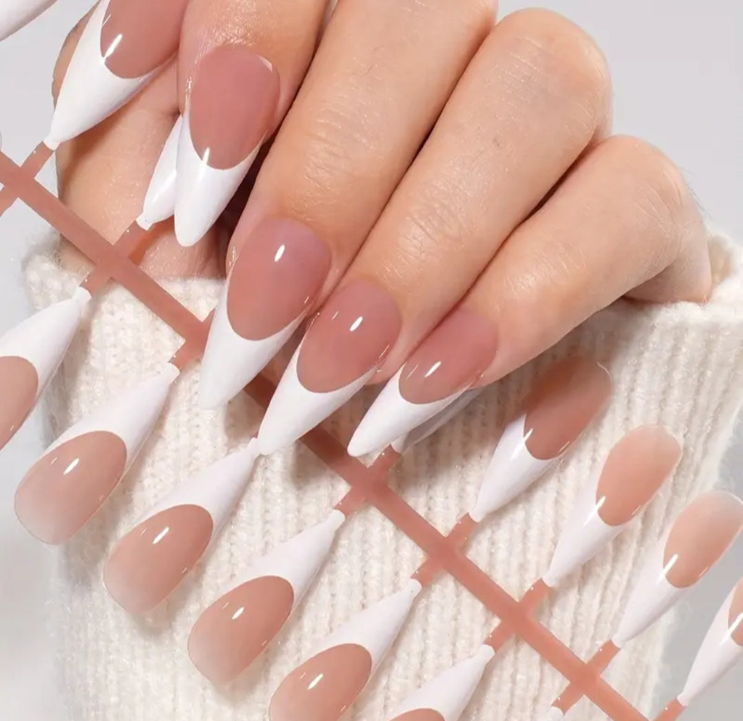 Luxe French Elite Tips- Handmade 15 pcs with Application Kit