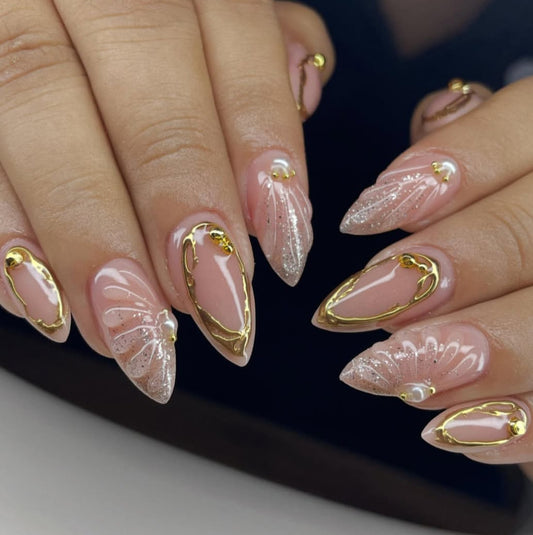 Jelly Fish - Premium Hand made nails for Special occasion-12pcs