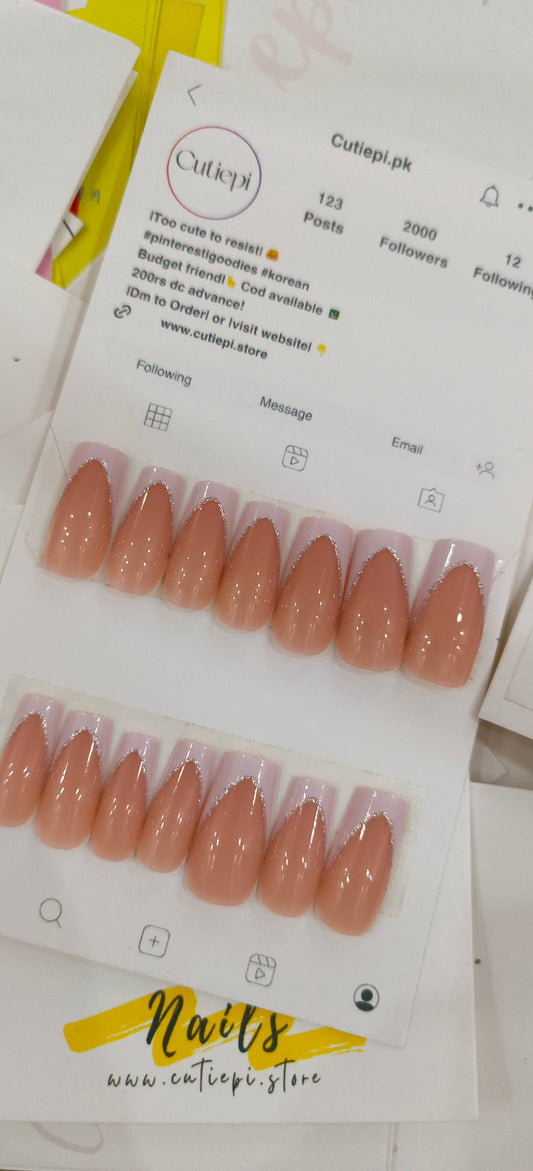 Glitter French Tips- 6 Variants 24pcs with Free application kit
