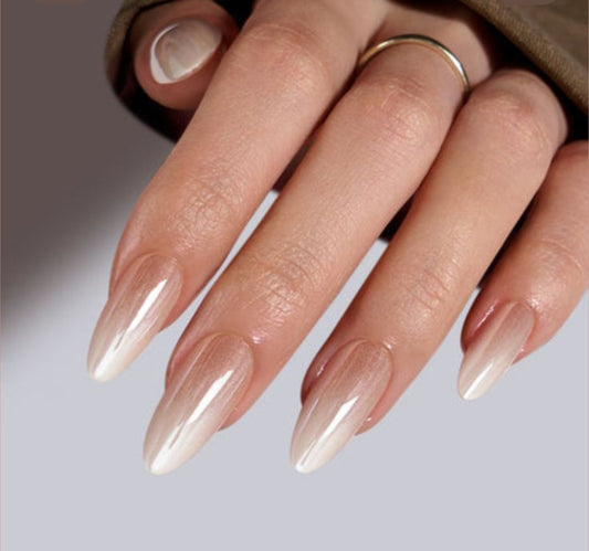 Tangerine Beauty- 10pcs Chrome nails with Application Kit