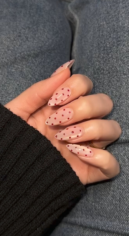 Glass Polka Nails- Premium Cat eye nails with application kit (New Arrival)