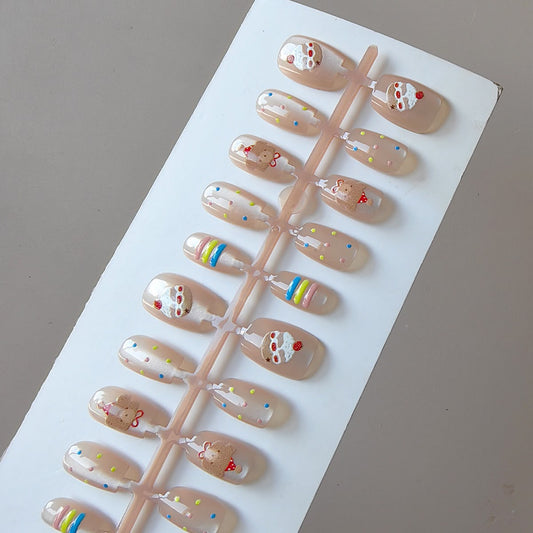 Cute gold- 15pcs Cat eye nails with application kit