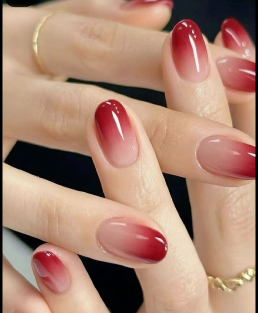 Rosy pink- 20pcs Mini Gradient Nails with Application Kit
