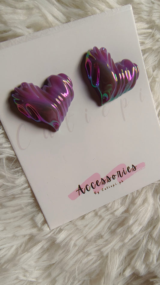 Vintage-Inspired Acrylic Heart Earrings – Timeless French-Style Elegance