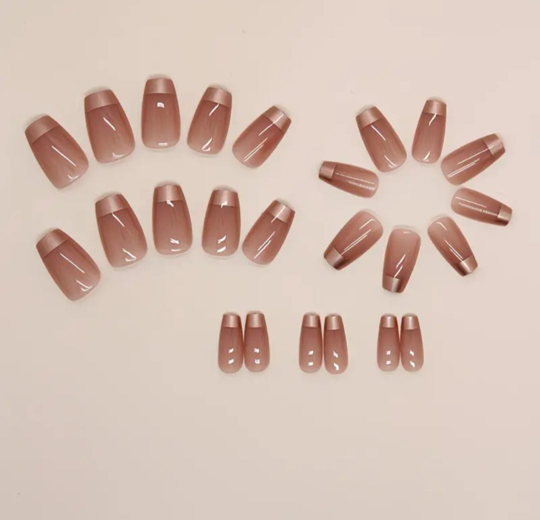 Nude French-20pcs Nails with Application Kit (Best seller)